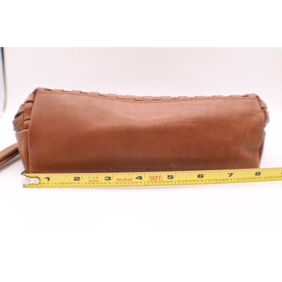 Kodiak Koyuk Woven Leather Wristlet Clutch Purse Zipper Closure Camel Brown - Picture 8 of 10